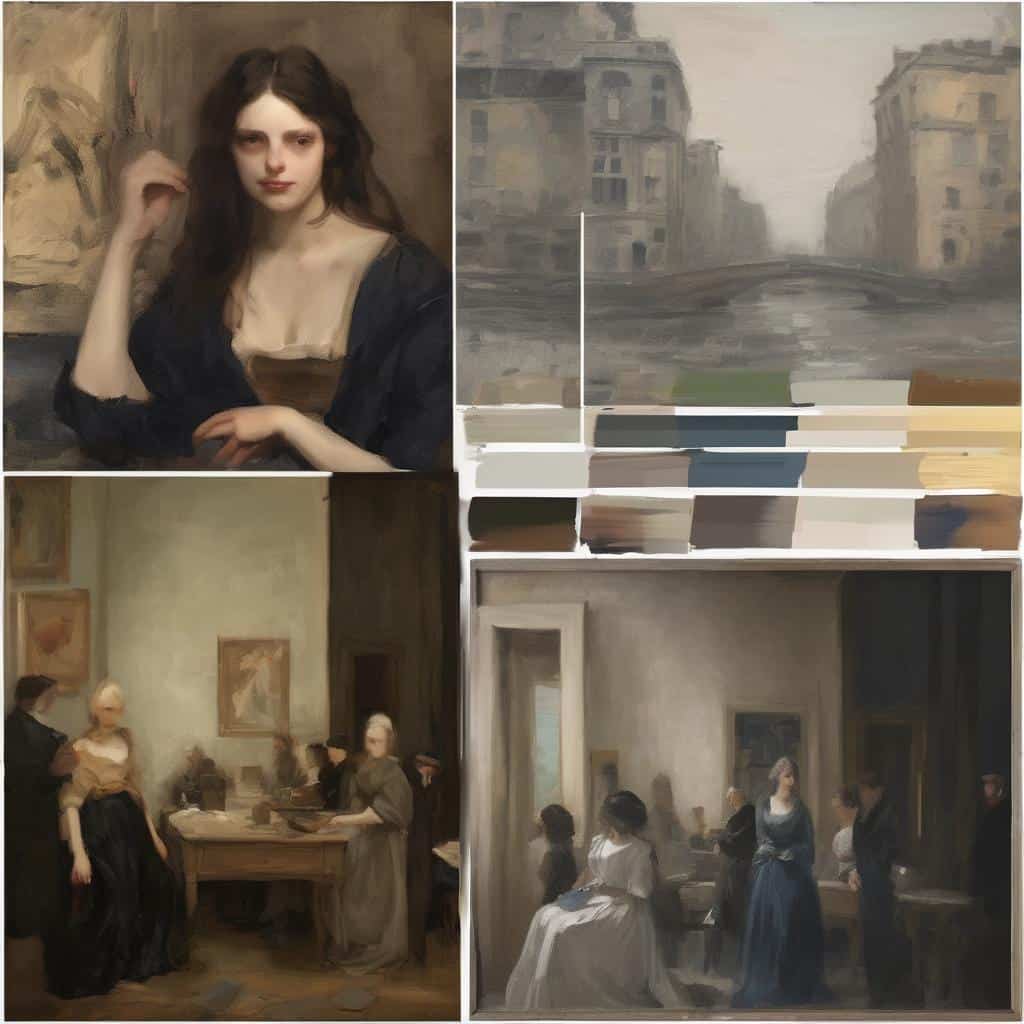 Ανθρώπινη φιγούρα από πίνακα με μοντέρνα και παλιά τέχνη, έκφραση και προσωπική ιστορία.